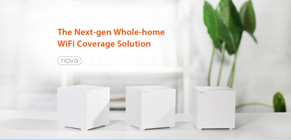 Tenda Nova MW6 Whole Home Mesh WiFi Gigabit System with AC1200 2.4G/5.0GHz WiFi Wireless Router and Repeater, APP Remote Manage