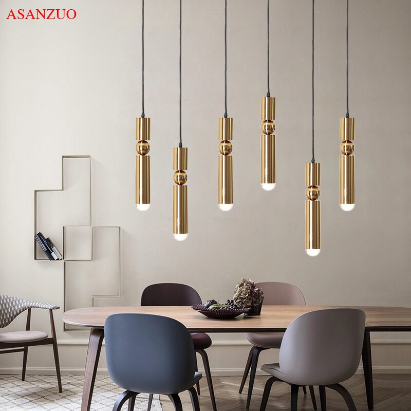 Nordic Brass pendant lights Modern Living room LED Pendant lamp Dining Room Kitchen Bar Decor hanging lights Home Lighting