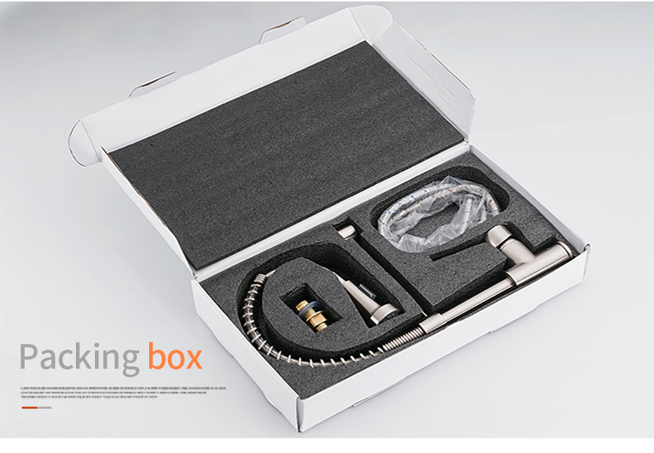 Kitchen Faucets Brush Brass Faucets for Kitchen Sink Single Lever Pull Out Spring Spout Mixers Tap Hot Cold Water Crane 9009