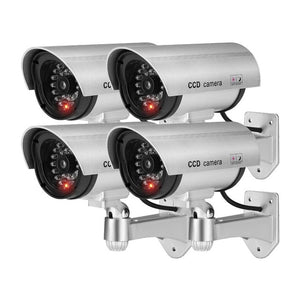 4PCS Fake Dummy Camera Bullet Waterproof Outdoor Indoor Security CCTV Surveillance Cameras With Flashing Red LED Home Guard