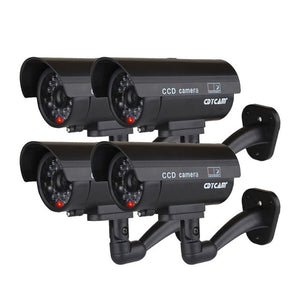 4PCS Fake Dummy Camera Bullet Waterproof Outdoor Indoor Security CCTV Surveillance Cameras With Flashing Red LED Home Guard