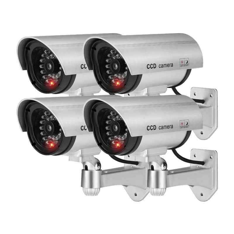 4PCS Fake Dummy Camera Bullet Waterproof Outdoor Indoor Security CCTV Surveillance Cameras With Flashing Red LED Home Guard