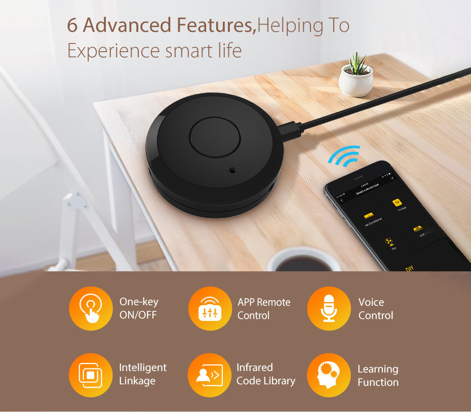 AVATTO S07 Tuya Universal Smart 2.4G WiFi IR Remote Control with Alexa,Google Home Voice Control Infrared Smart Home Automation