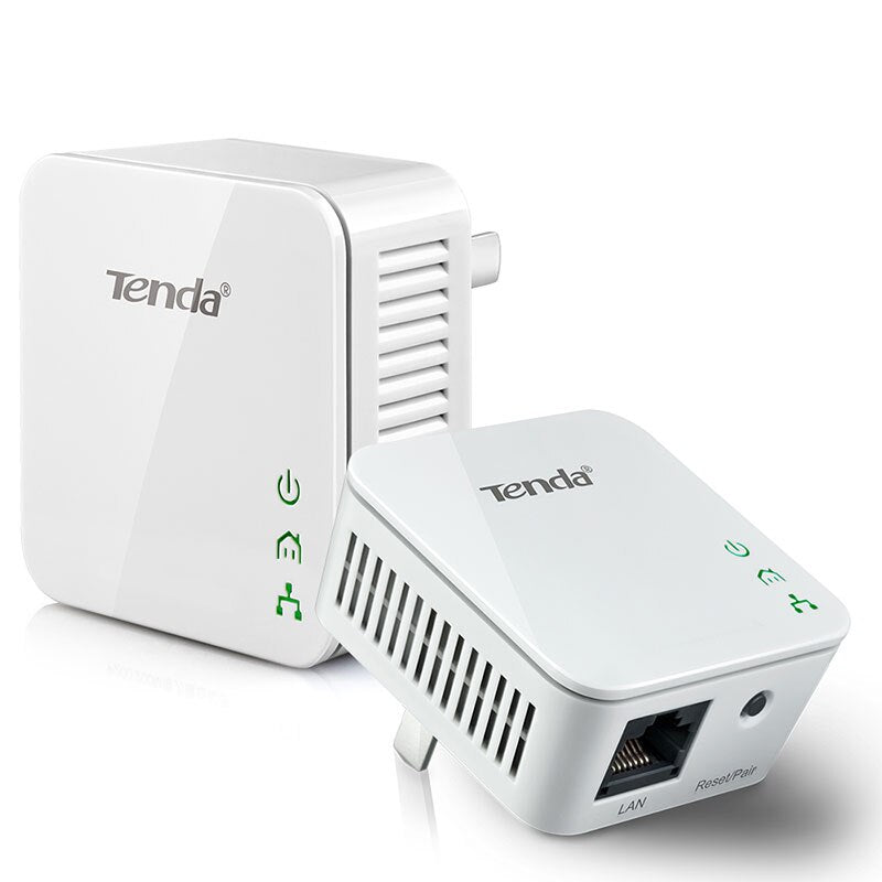 Tenda 1Pair P202 Mini 200Mbps PowerLine Ethernet Adapter,PLC adapter, Compatible with Wireless Wifi Router, IPTV, Plug and Play