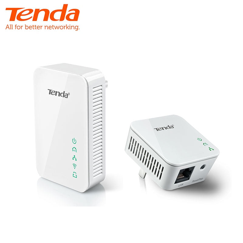 Tenda P202+PA202 Mini 300Mbps PowerLine Ethernet Adapter,PLC adapter, Compatible with Wireless Wifi Router, IPTV, Plug and Play