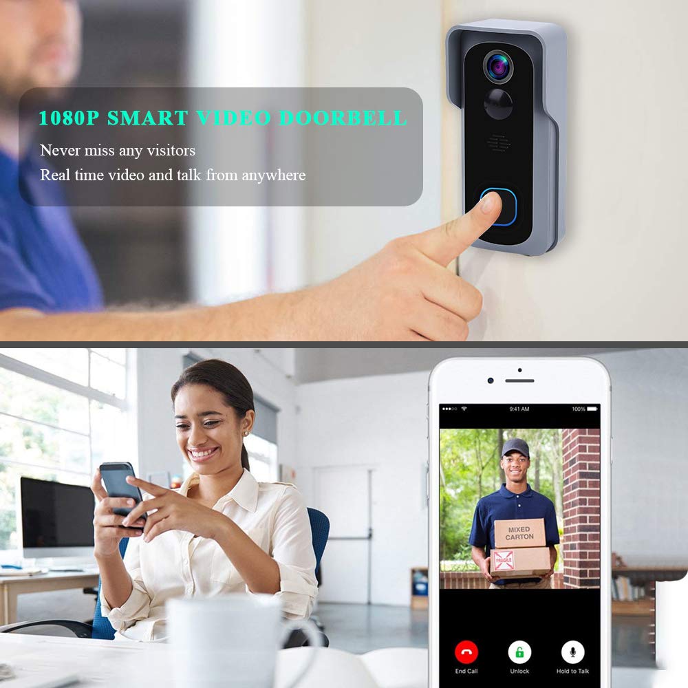 Onvian WiFi Doorbell Camera Waterproof 1080P HD Video Door Bell Motion Detector Smart Wireless Doorbell with Camera Night Vision