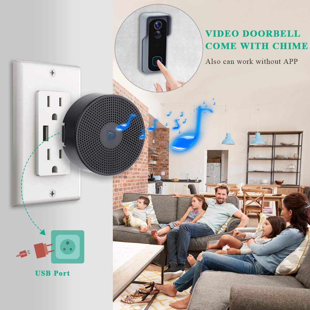 Onvian WiFi Doorbell Camera Waterproof 1080P HD Video Door Bell Motion Detector Smart Wireless Doorbell with Camera Night Vision