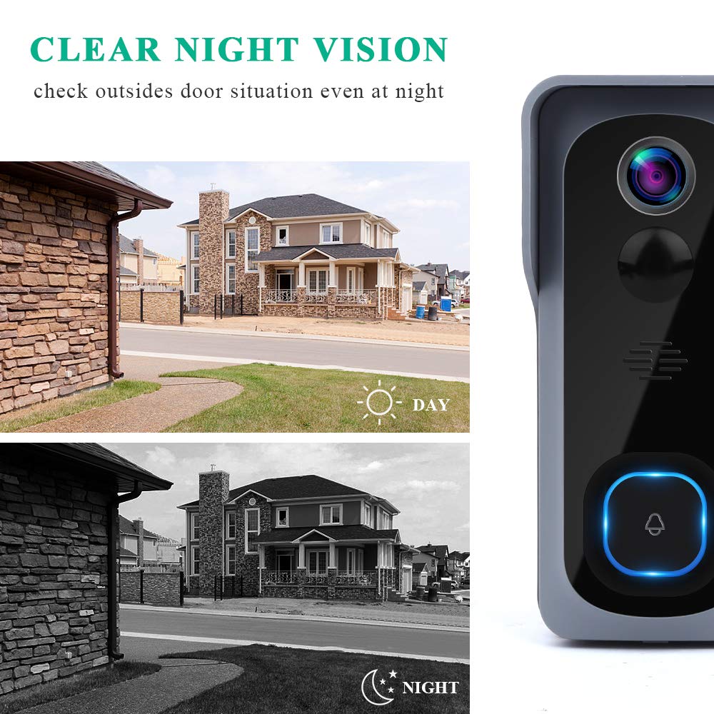 Onvian WiFi Doorbell Camera Waterproof 1080P HD Video Door Bell Motion Detector Smart Wireless Doorbell with Camera Night Vision