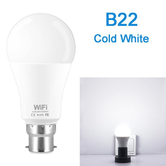 Dimmable 15W E27 WiFi Smart Light Bulb LED Lamp App Operate Alexa Google Assistant Voice Control Wake up Smart Lamp Night Light