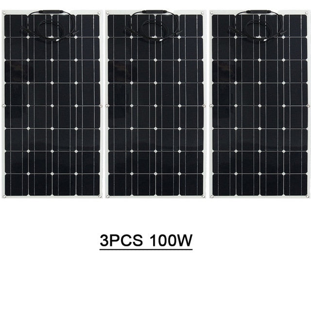 Flexible solar panel 100W 200w 300w 400w 12V panel solar battery charger Monocrystalline solar cell for 1000w home system kit