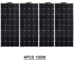 Flexible solar panel 100W 200w 300w 400w 12V panel solar battery charger Monocrystalline solar cell for 1000w home system kit