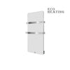 600W Electric Glass Radiator Bathroom Vertical Flat Panel Heater with Double Towel Rail