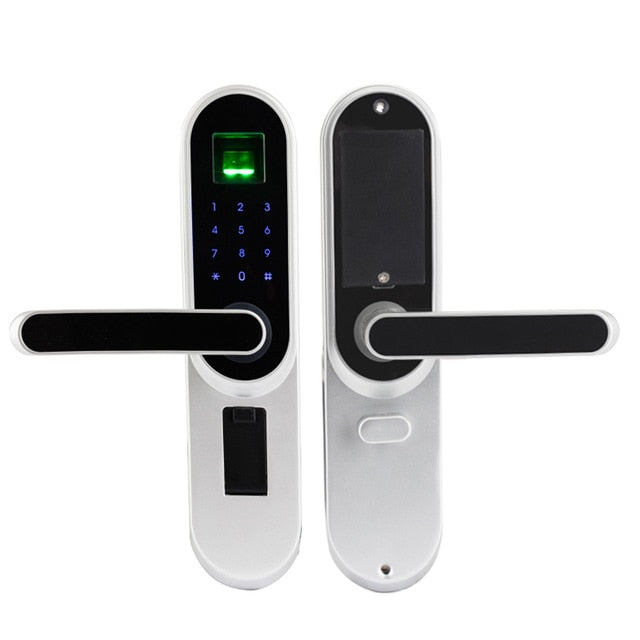 LACHCO Biometric Electronic Door Lock Smart Fingerprint, Code, Key Touch Screen Digital Password Lock for home office L17013MB